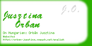 jusztina orban business card