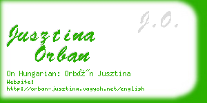 jusztina orban business card